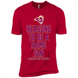Reasons to be a Los Angeles Rams Fan Complete List on Back - Premium Short Sleeve T-Shirt