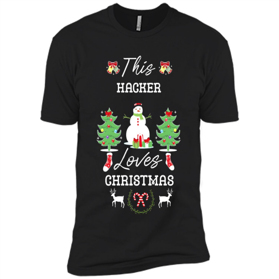 This Hacker Loves Christmas Tree Shirt with Snowman