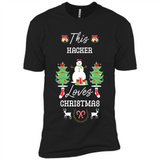 This Hacker Loves Christmas Tree Shirt with Snowman