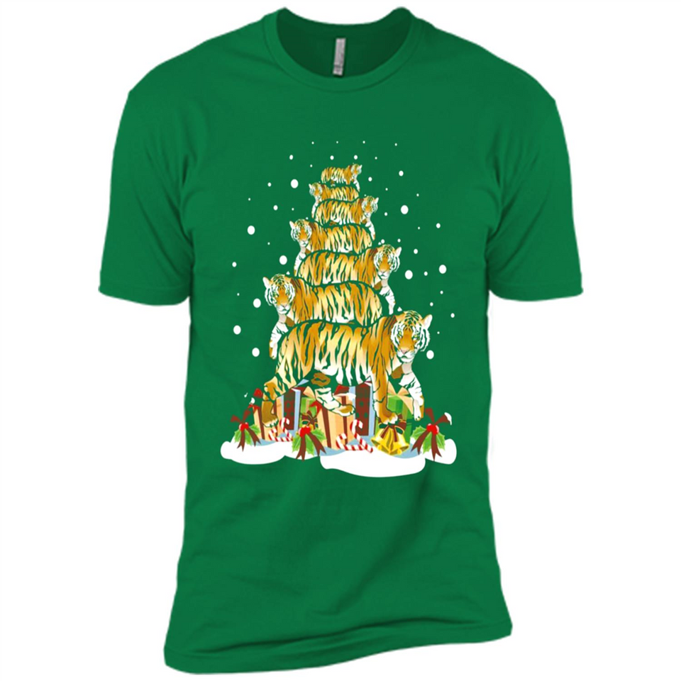 Tiger Christmas Tree Funny Merry Christmas - Premium Short Sleeve T-Shirt