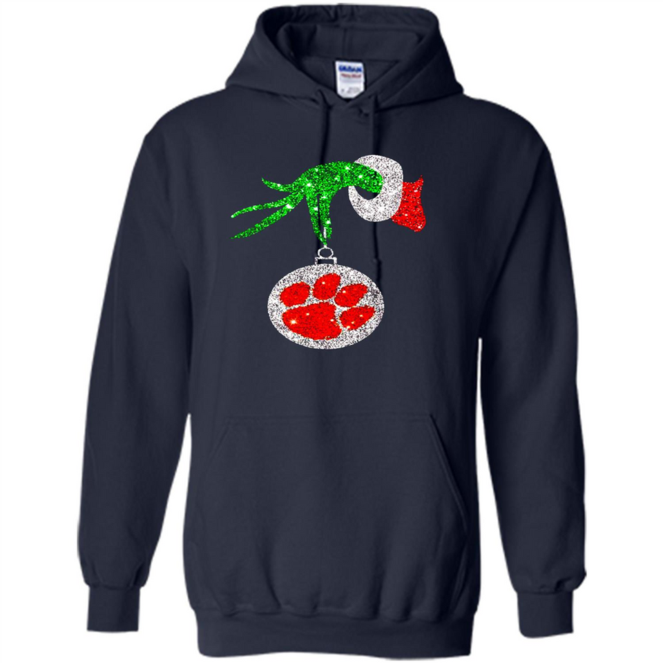 Amazing tee Clemson Tigers Glitter Grinch Monogram Ornament Christmas Gift - Hoodie
