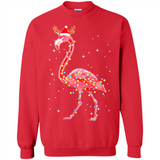 Christmas Lights Flamingo Wearing Santa Hat Funny Xmas - Sweatshirt