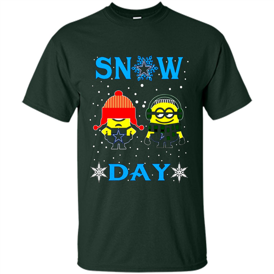 Snow Day Shirt For Dallas Cowboys Vs Minion Fans pingpong