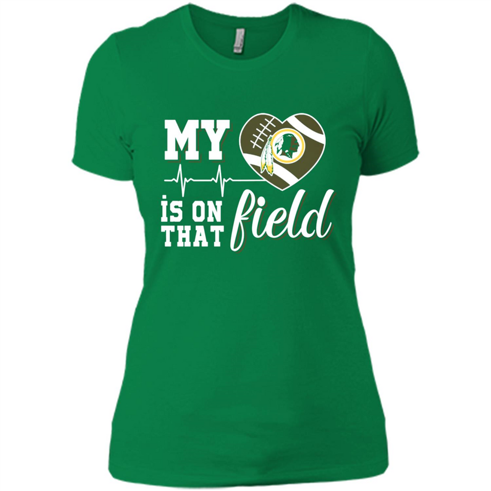 Washington Redskins Football My Heart is on that Field - Ladies' Boyfriend T-Shirt