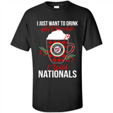 I Just Want To Drink Hot Chocolate & Watch Washington Nationals Ugly Christmas Sweater PINGPONG