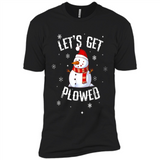Let's Get Plowed Funny Christmas Snowman - Premium Short Sleeve T-Shirt