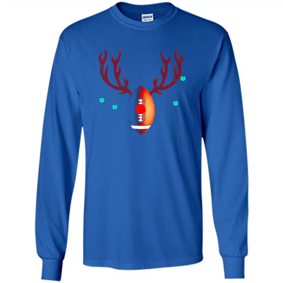 Football Christmas Shirt Reindeer Christmas Football Funny - Long Sleeve T-Shirt