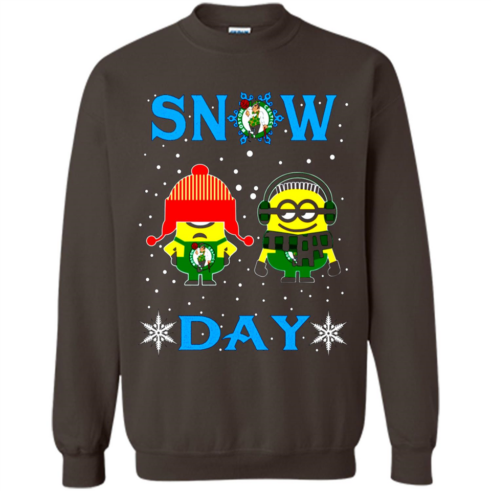 Snow Day Shirt For Boston Celtics Vs Minion Fans pingpong