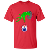 GRINCH HAND HOLDING EDMONTON OILERS GLITTER CHRISTMAS PINGPONG