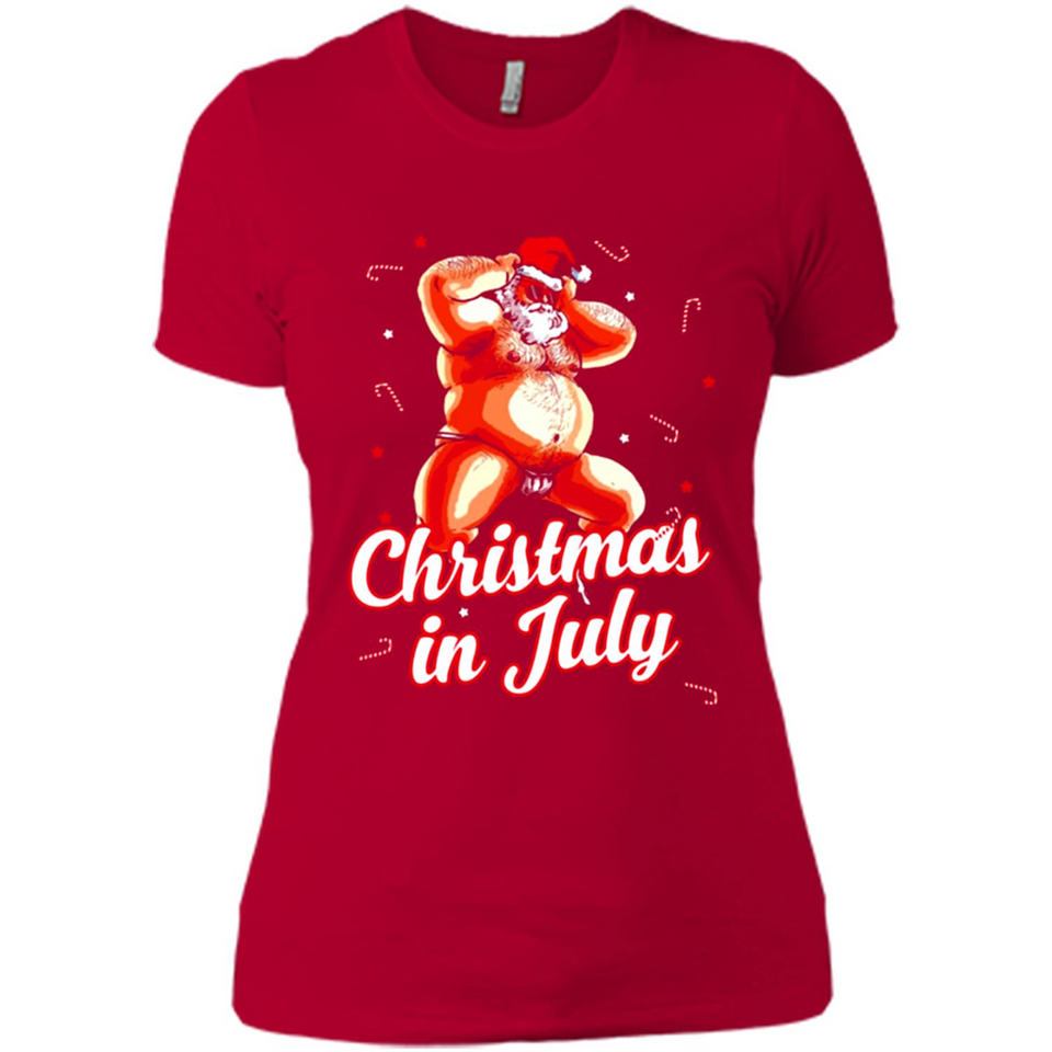 Christmas In July - Funny Dancing Santa - Ladies' Boyfriend T-Shirt