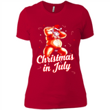 Christmas In July - Funny Dancing Santa - Ladies' Boyfriend T-Shirt