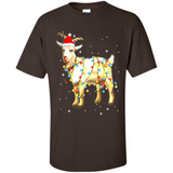 Christmas Lights Goat Wearing Santa Hat Funny Xmas - Shirt