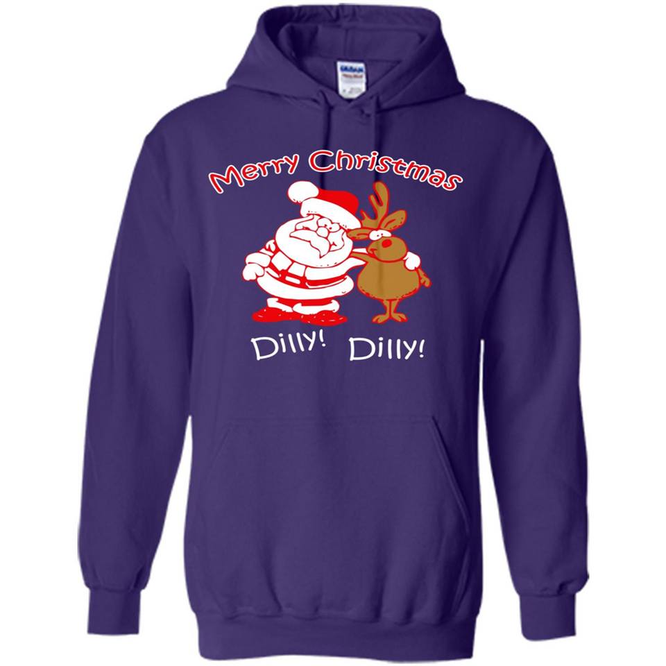 Christmas T-Shirt Santa And Reindeer Dilly Dilly - Hoodie