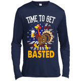 Time To Get Basted Funny Turkey Beer Thanksgiving - Canvas Long Sleeve T-Shirt