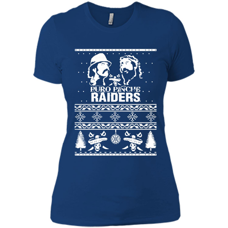 Puro Pinche Raiders Ugly Christmas Sweater - Ladies' Boyfriend T-Shirt