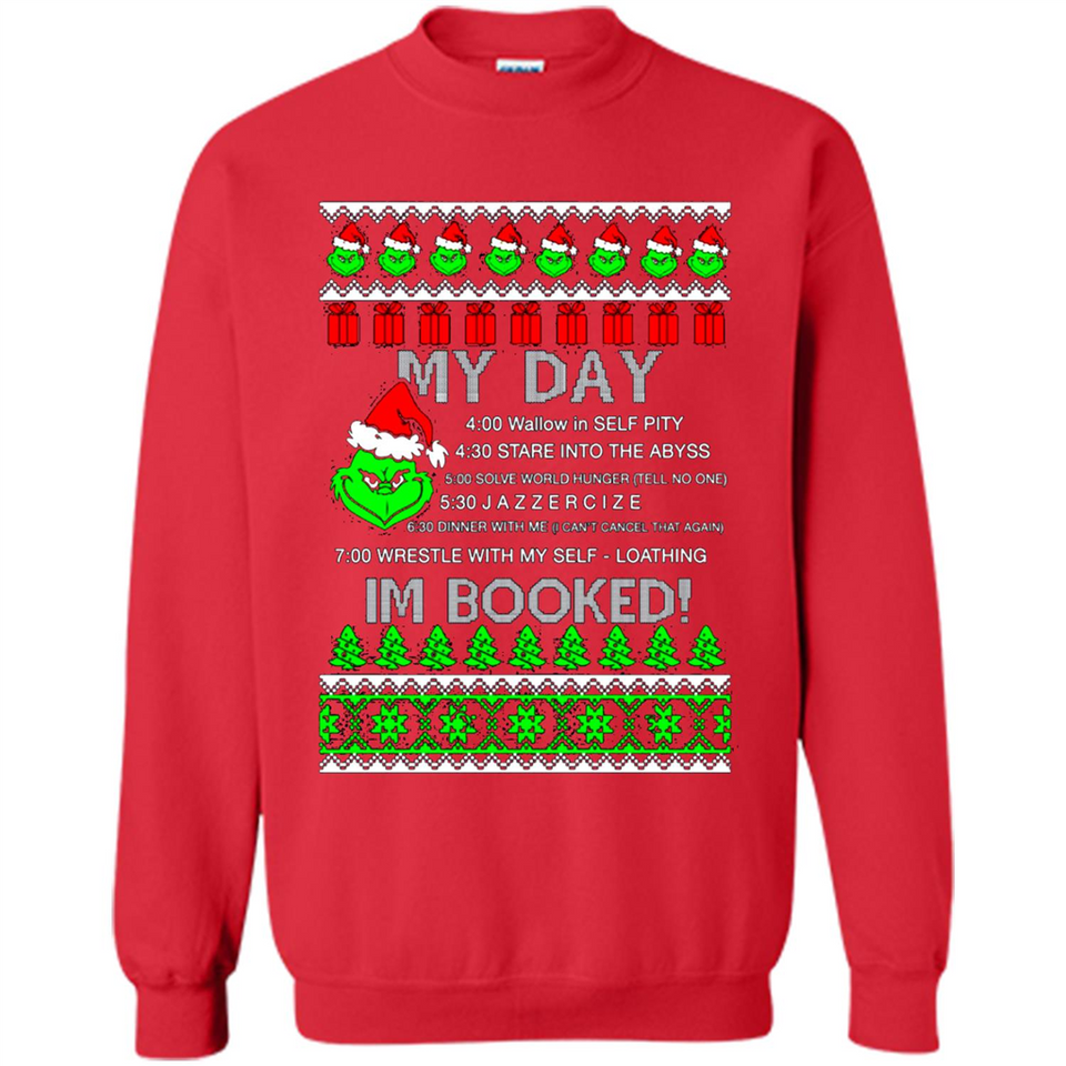 Mr Grinch my day I’m booked Christmas sweater PINGPONG