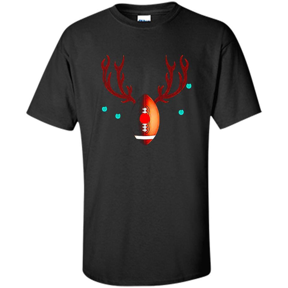 Football Christmas Shirt Reindeer Christmas Football Funny - Shirt