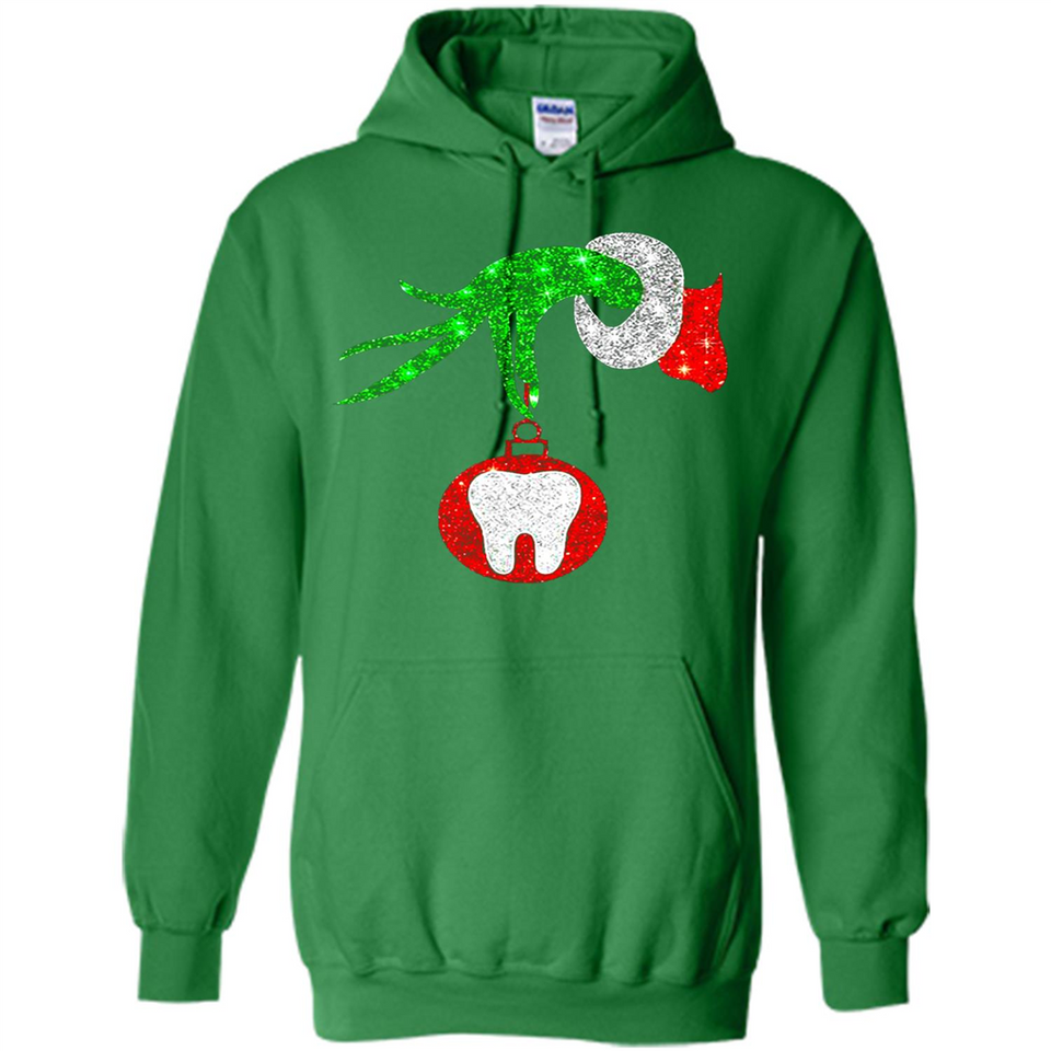 Christmas Nurse Grinch hand holding clinic dental ornament - Hoodie