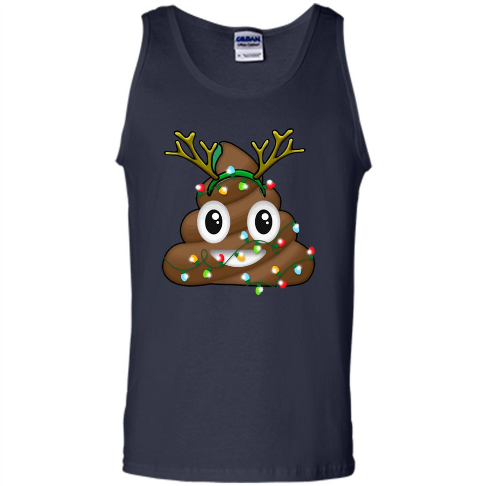 Reindeer Poop Emoji Cute Merry Christmas T-Shirt - Tank Top