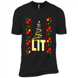 Funny Lets Get Lit Christmas Tree - Premium Short Sleeve T-Shirt
