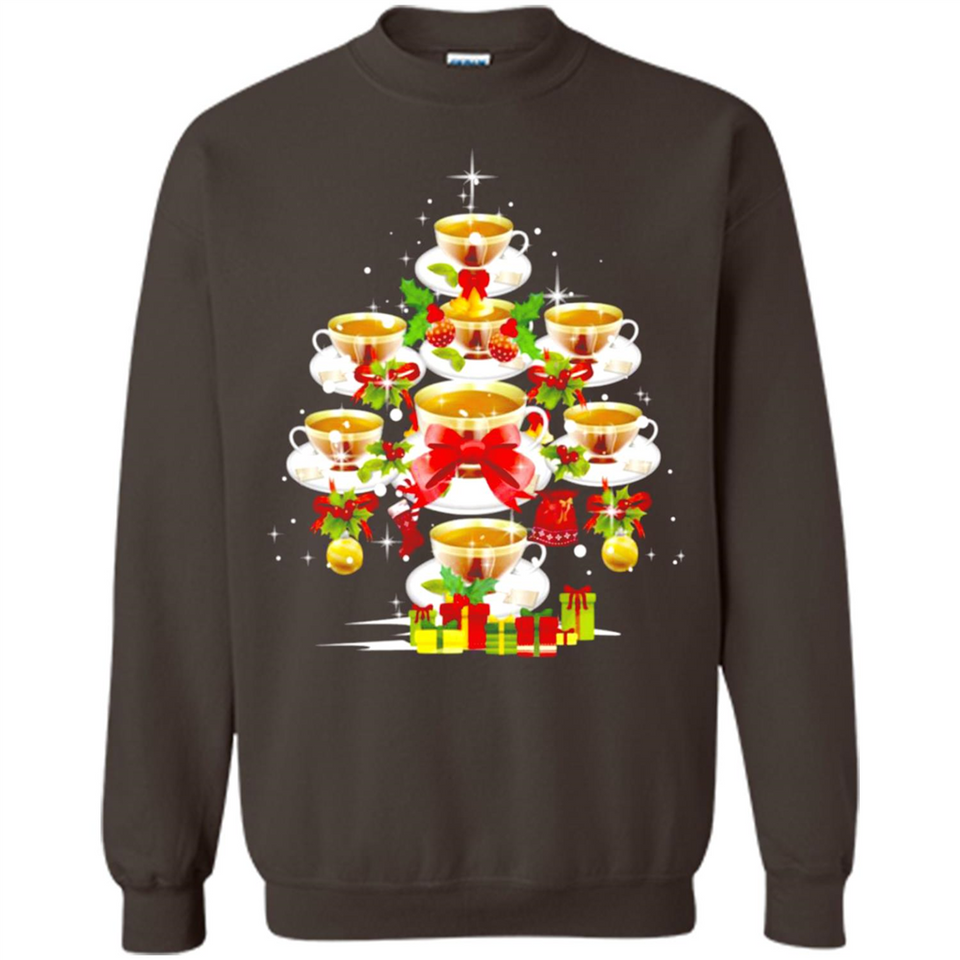 Tea Christmas Tree T-shirt Funny Tea Xmas Gift