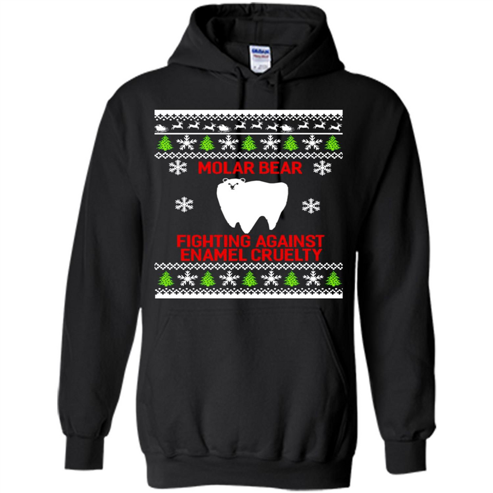 Molar bear fighting against enamel cruelty Christmas - Hoodie