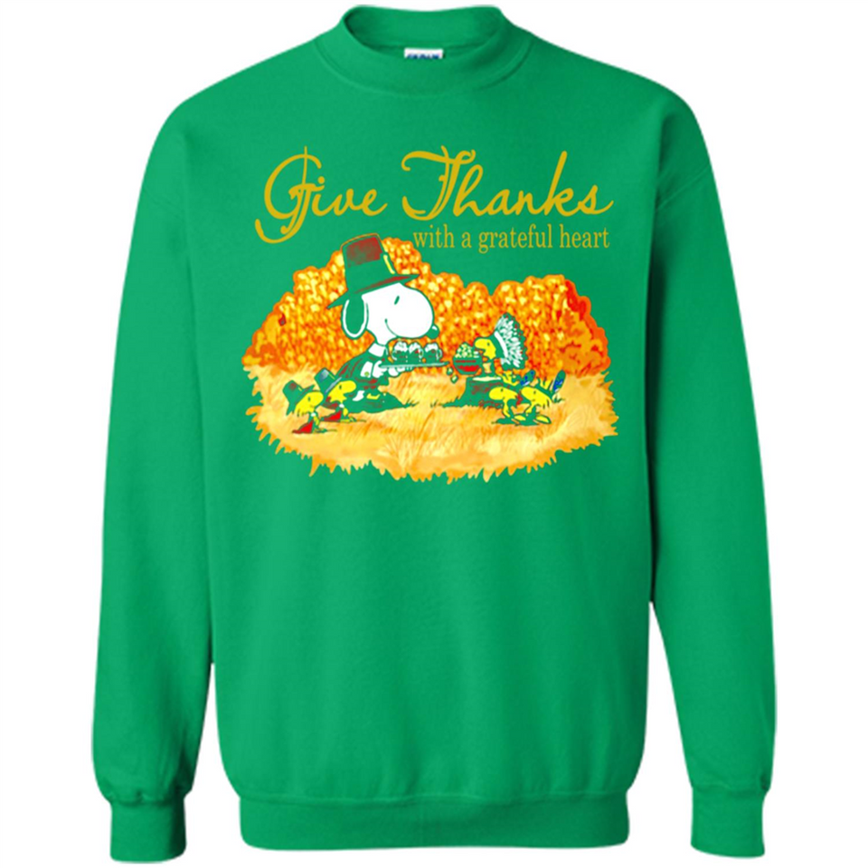 Snoopy Thanksgiving Give Thanks With A Grateful Heart - Sweatshirt