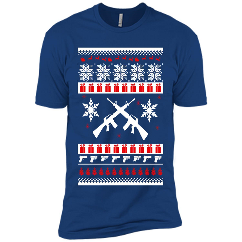Rifle I Want Rifle Guns For Christmas ugly - Premium Short Sleeve T-Shirt
