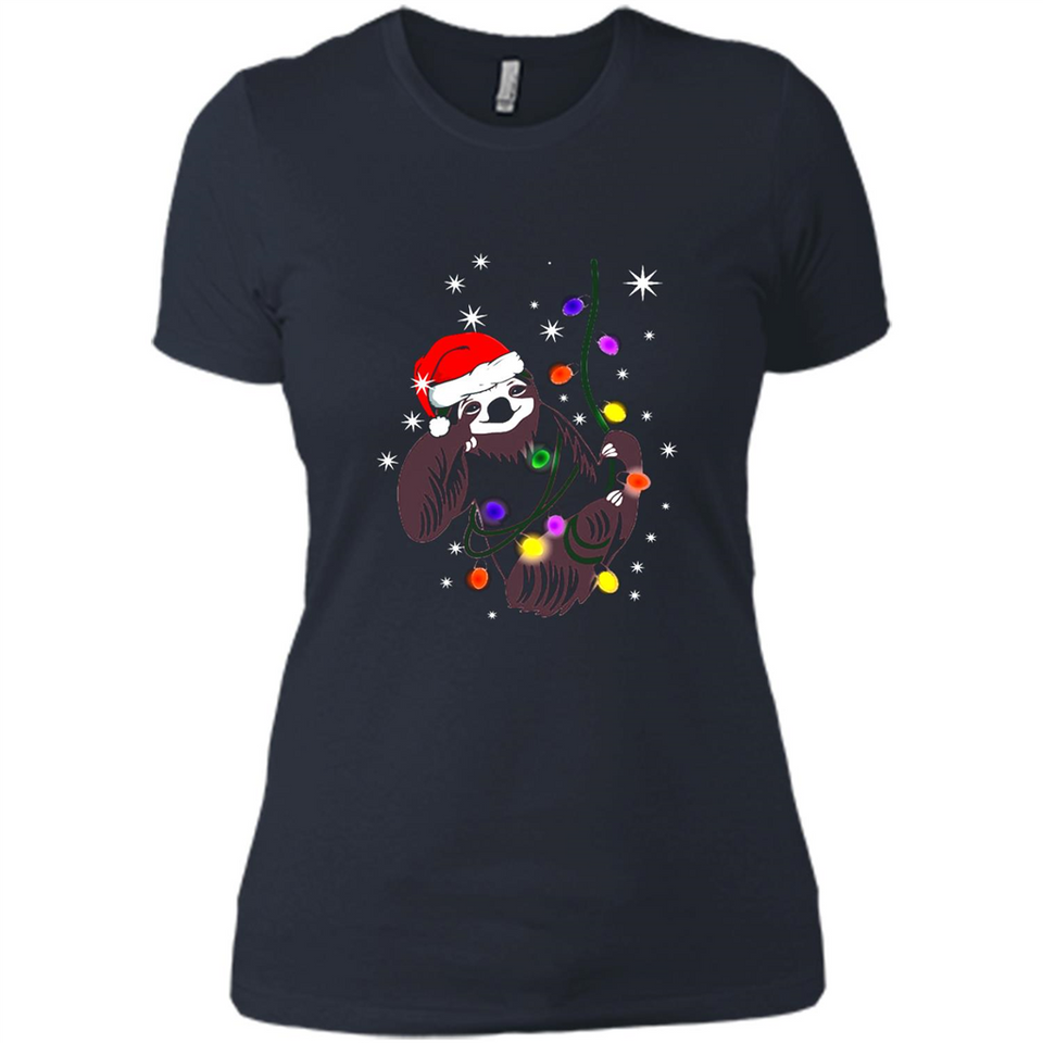 Cute Christmas Choloepus Sloth Santa Led Light Mug - Ladies' Boyfriend T-Shirt