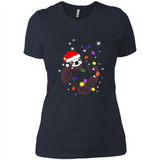 Cute Christmas Choloepus Sloth Santa Led Light Mug - Ladies' Boyfriend T-Shirt