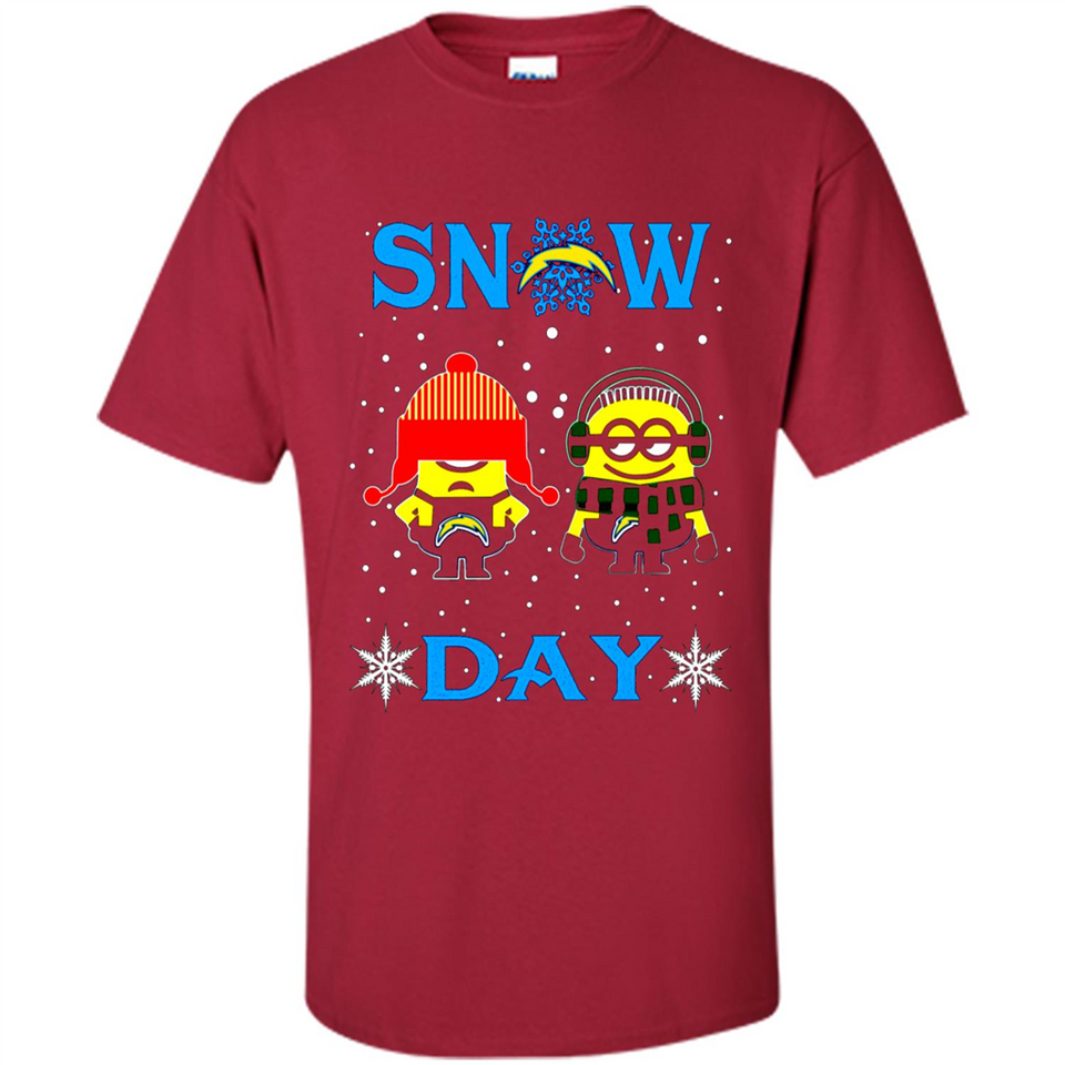 Snow Day Shirt For Los Angeles Chargers Vs Minion Fans pingpong