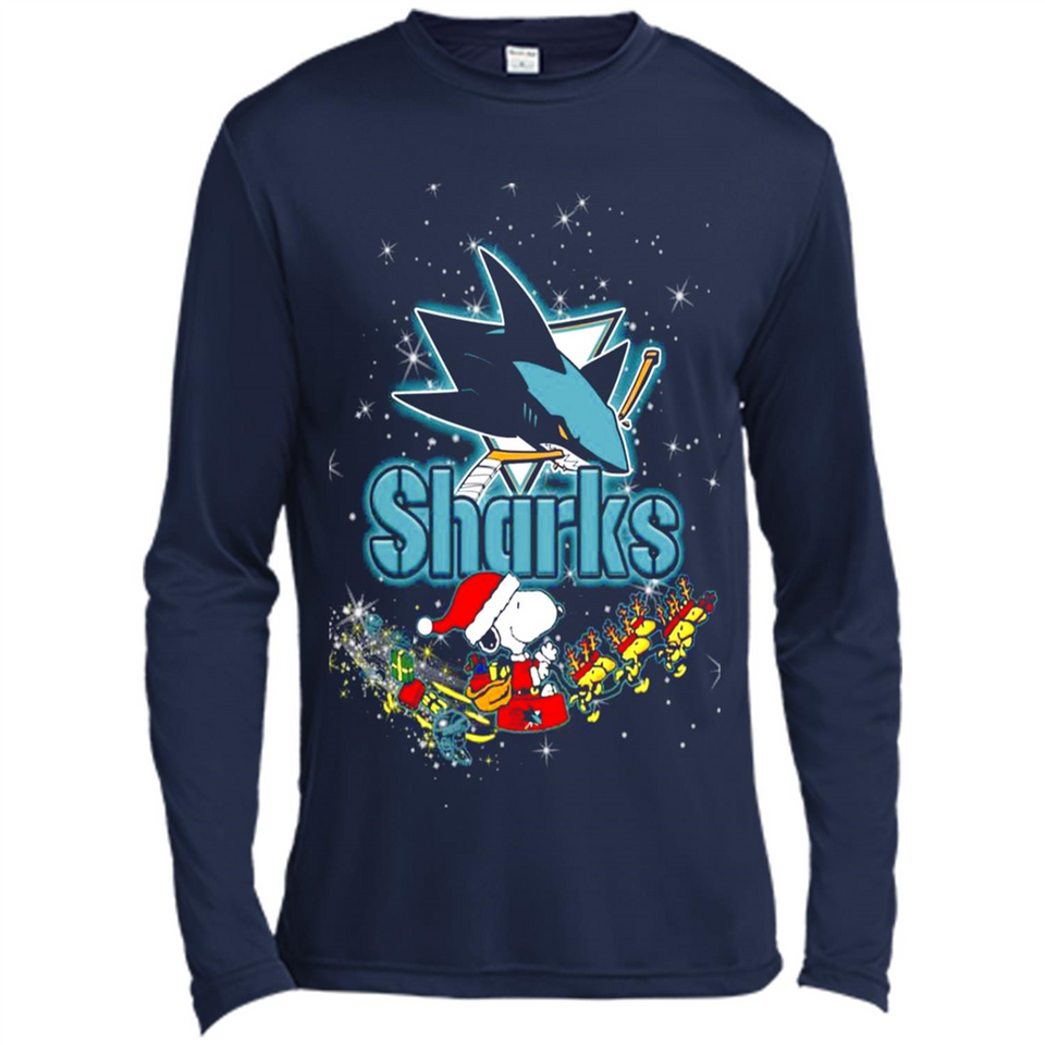 Snoopy Christmas San Jose Sharks - Canvas Long Sleeve T-Shirt