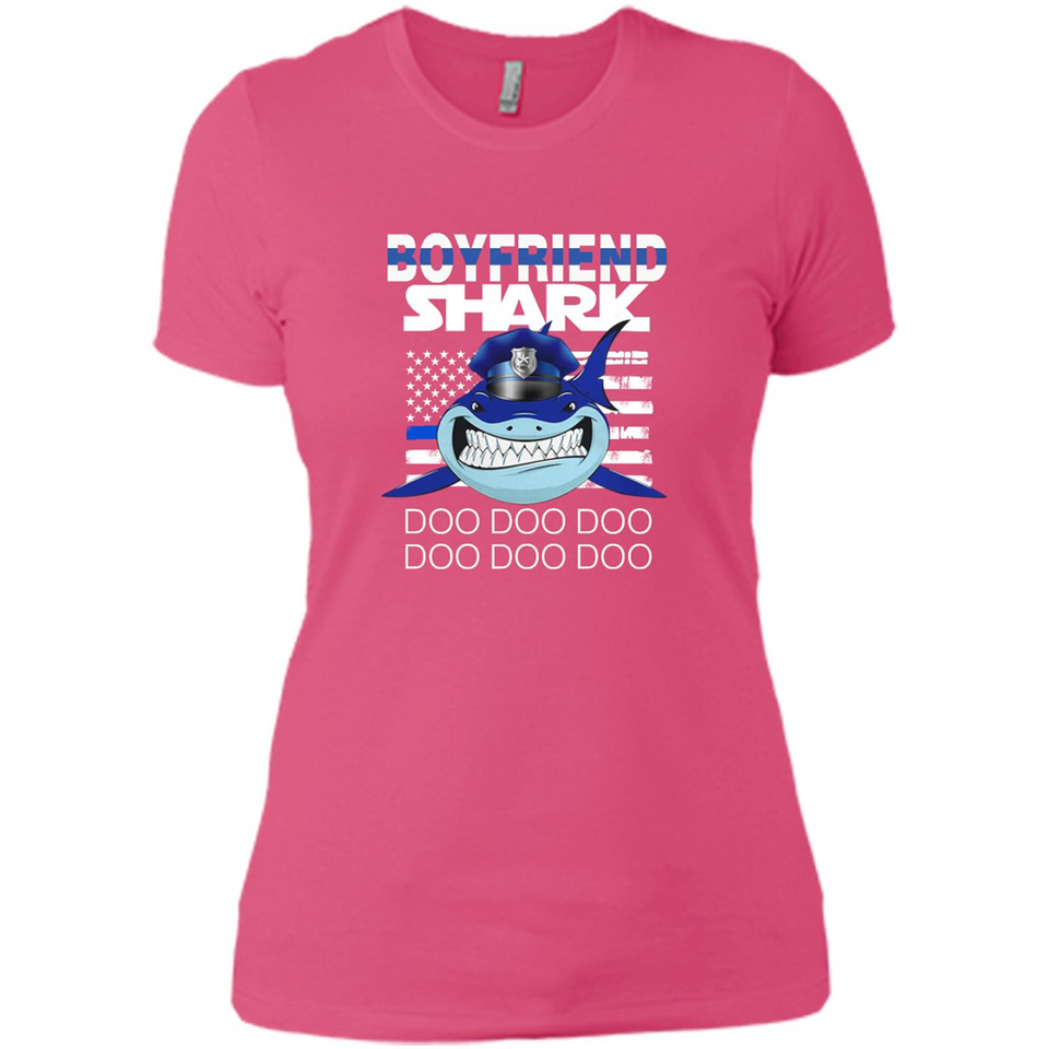 Police boyfriend Shark Blue Line Tee