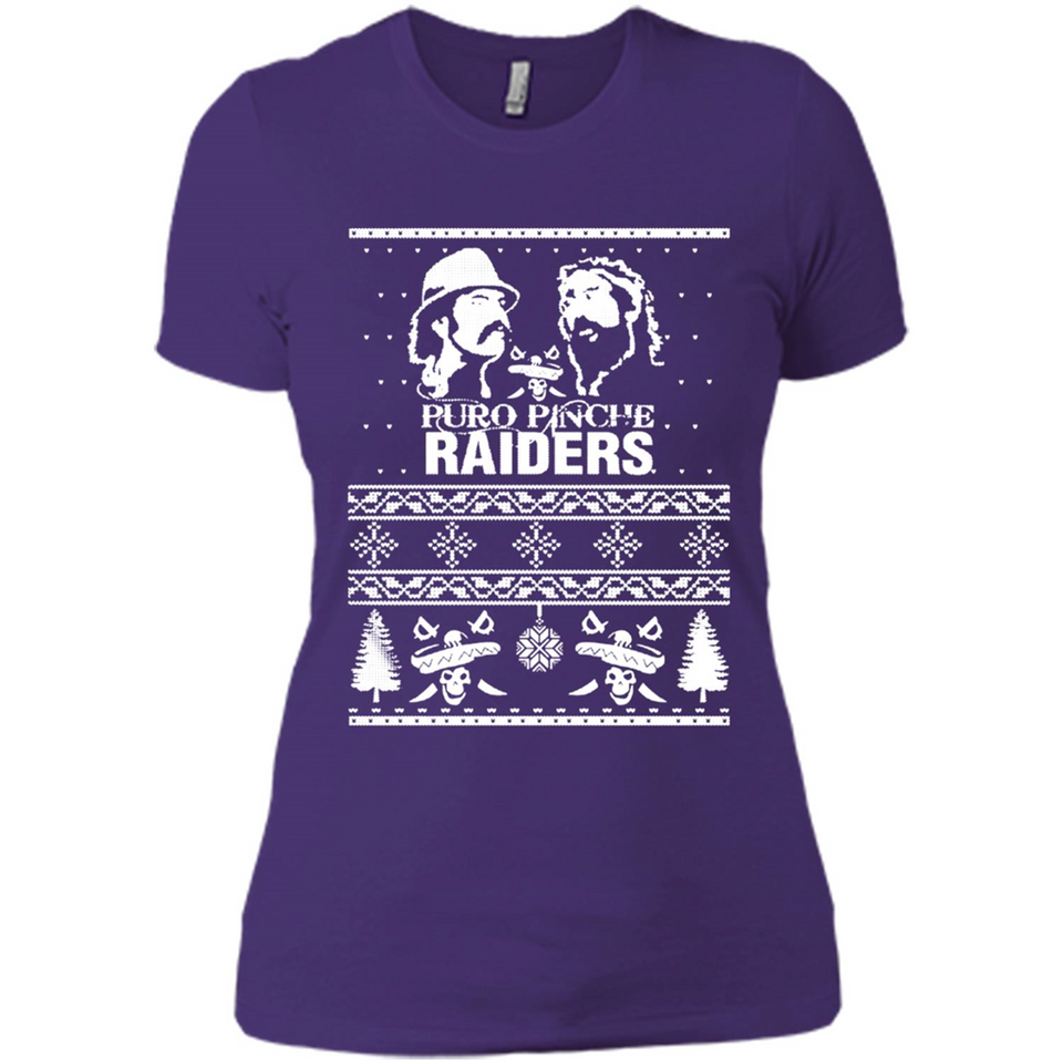 Puro Pinche Raiders Ugly Christmas Sweater - Ladies' Boyfriend T-Shirt