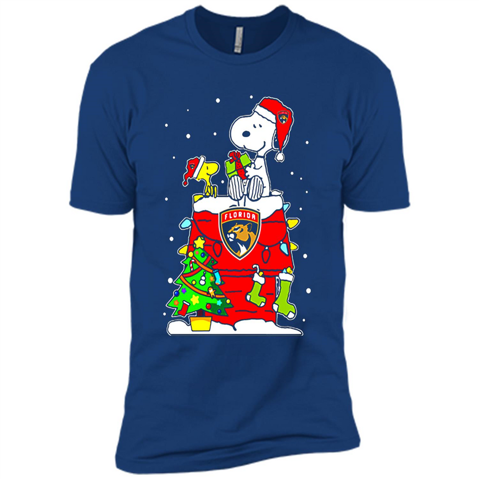 Florida Panthers Snoopy Ugly Christmas Sweaters - Premium Short Sleeve T-Shirt