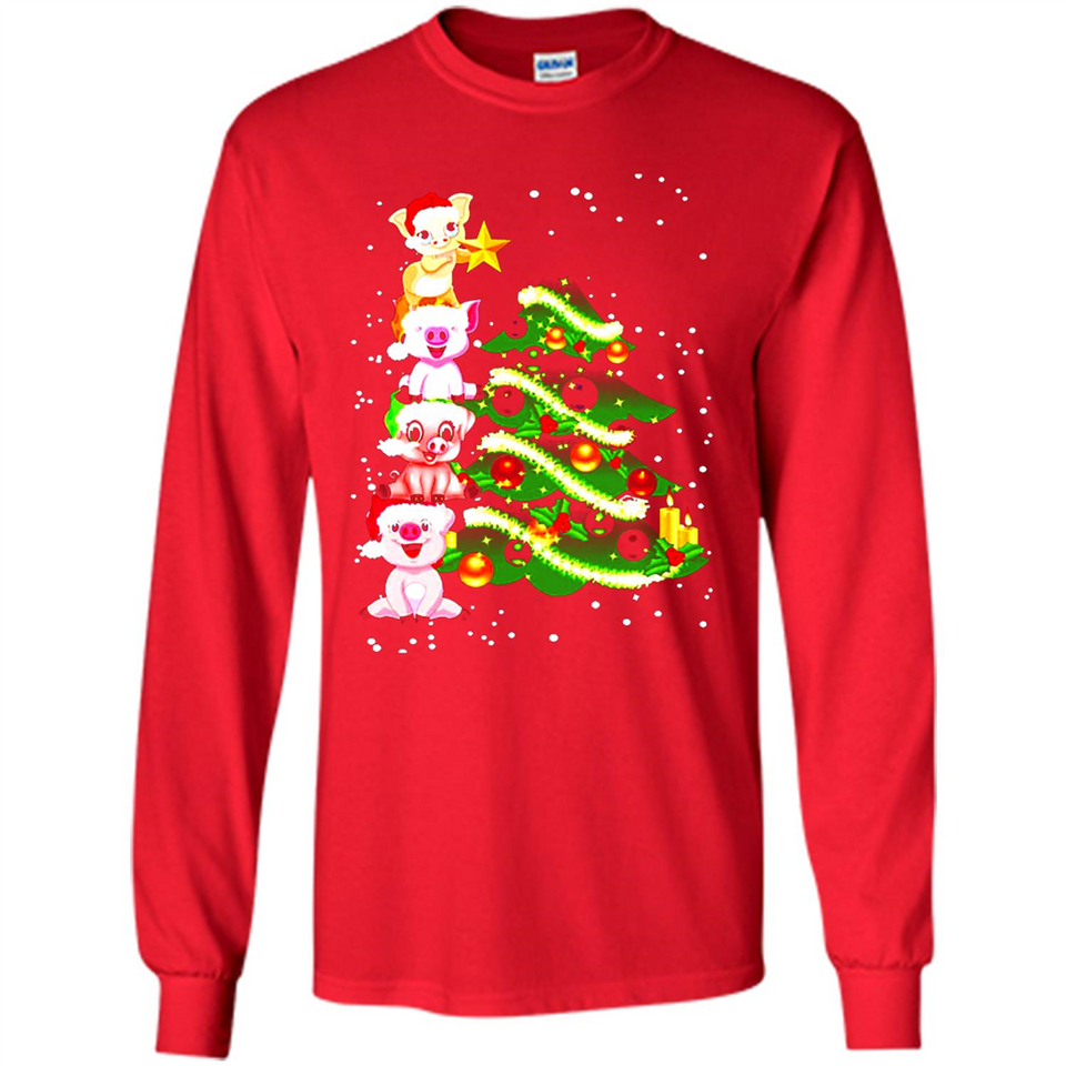 Pigs Christmas T Shirt PINGPONG - Long Sleeve T-Shirt
