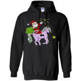 Distressed Retro Santa Riding Unicorn - Hoodie