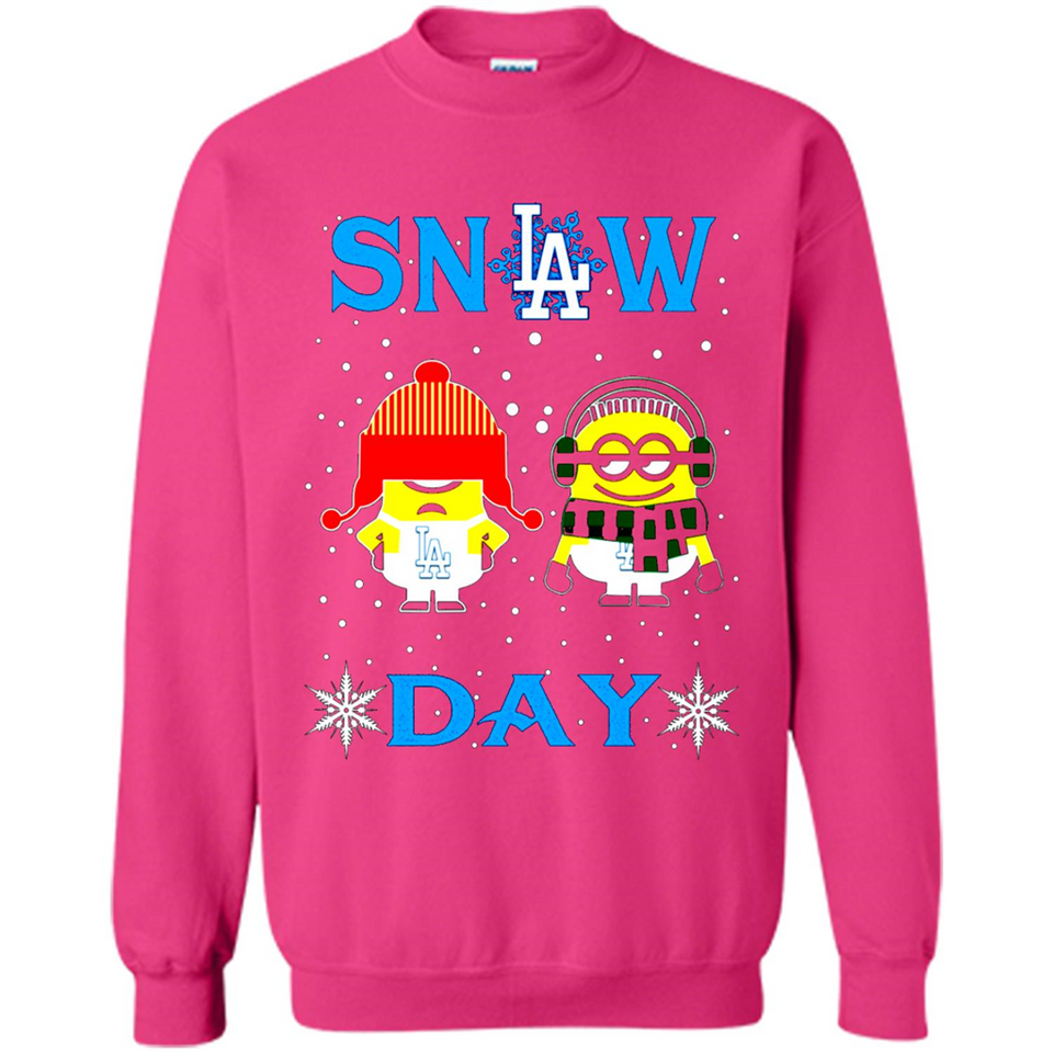 Snow Day Shirt For Los Angeles Dodgers Vs Minion Fans pingpong