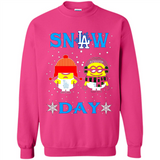 Snow Day Shirt For Los Angeles Dodgers Vs Minion Fans pingpong