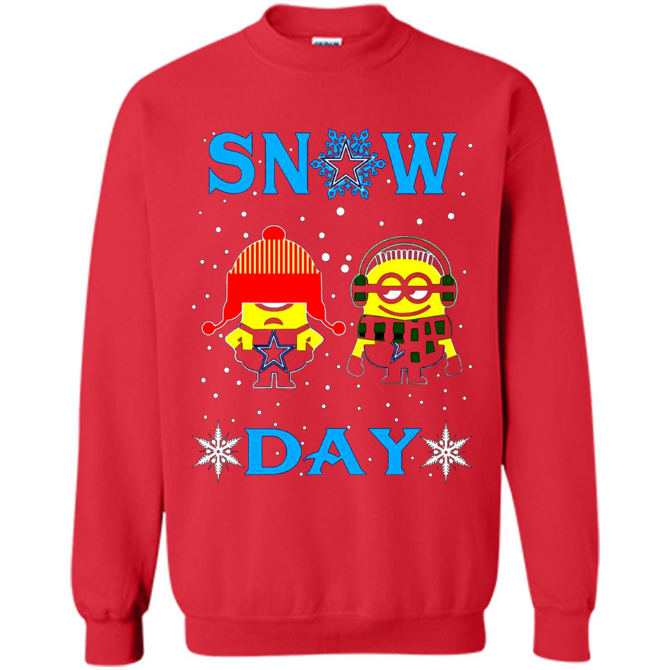 Snow Day Shirt For Dallas Cowboys Vs Minion Fans pingpong