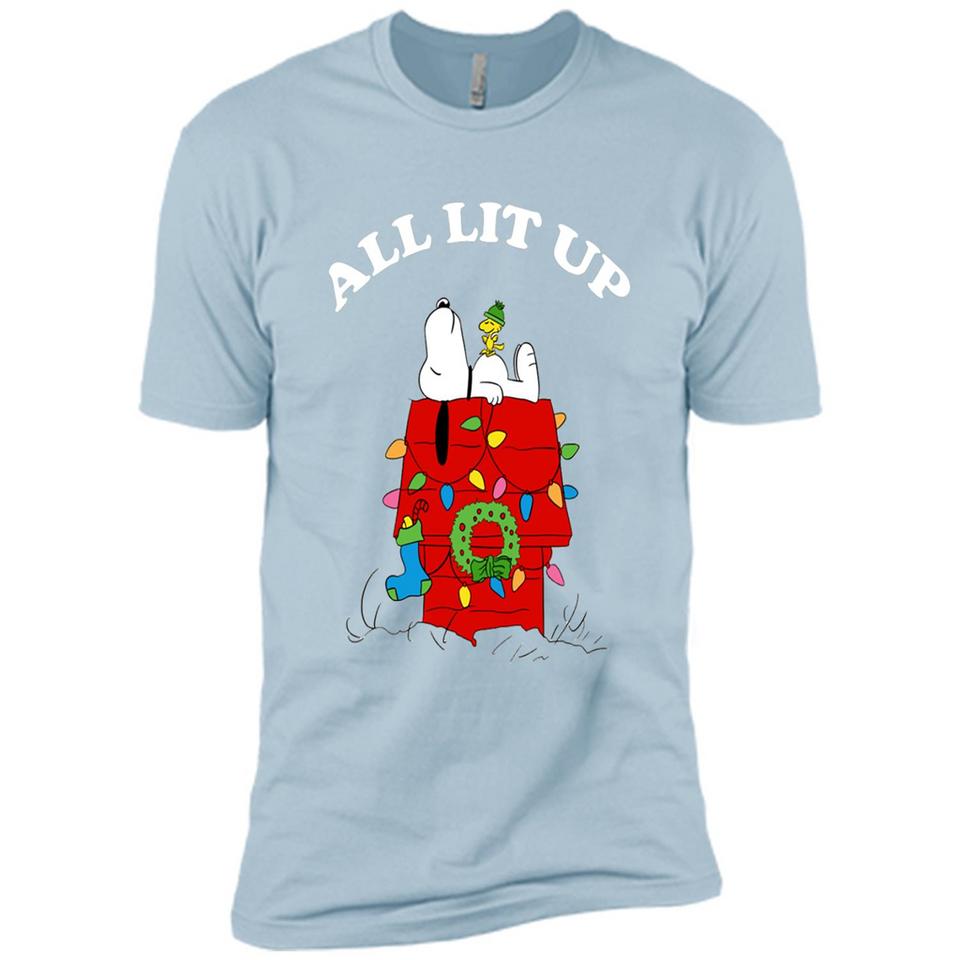 Peanuts By Schulz Snoopy Young Men_s Christmas SweatShirt - Premium Short Sleeve T-Shirt