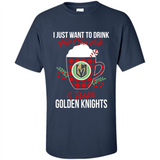 I Just Want To Drink Hot Chocolate & Watch Vegas Golden Knights Ugly Christmas Sweater PINGPONG