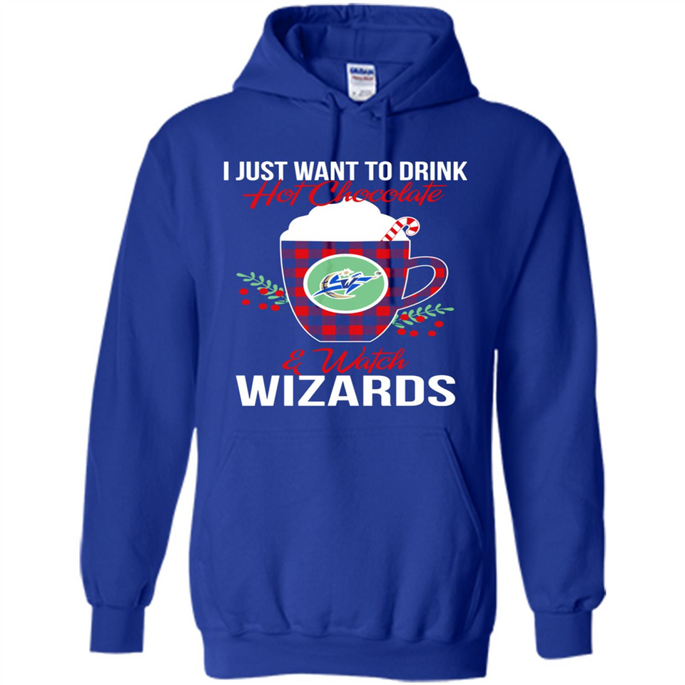 I Just Want To Drink Hot Chocolate & Watch Washington Wizards Ugly Christmas Sweater PINGPONG