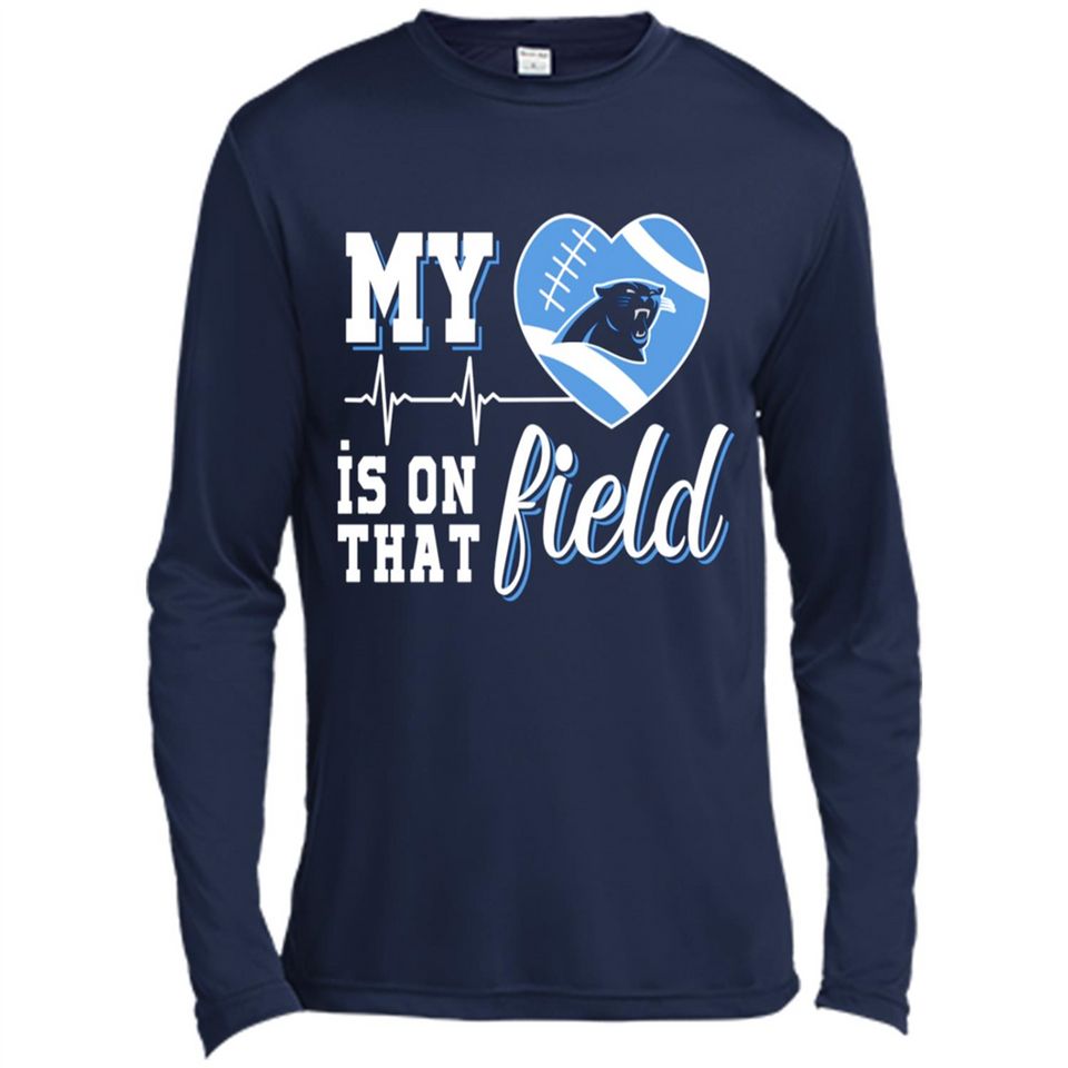 Carolina Panthers Football My Heart is on that Field - Canvas Long Sleeve T-Shirt