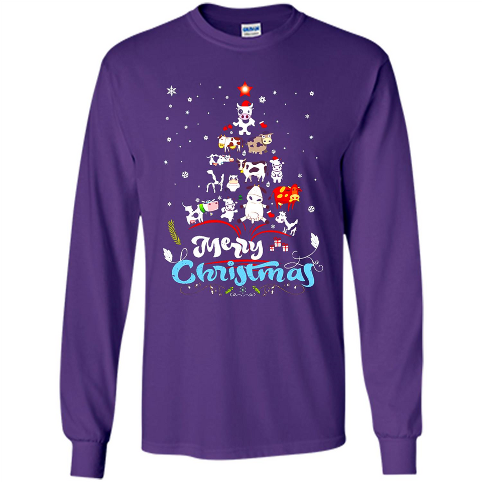 Christmas Ugly Sweater Animal Tree Pine Merry Christmas - Long Sleeve T-Shirt
