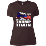 All Board The Trump Train 2020 Patriotic U.S Flag pingpong - Ladies' Boyfriend T-Shirt