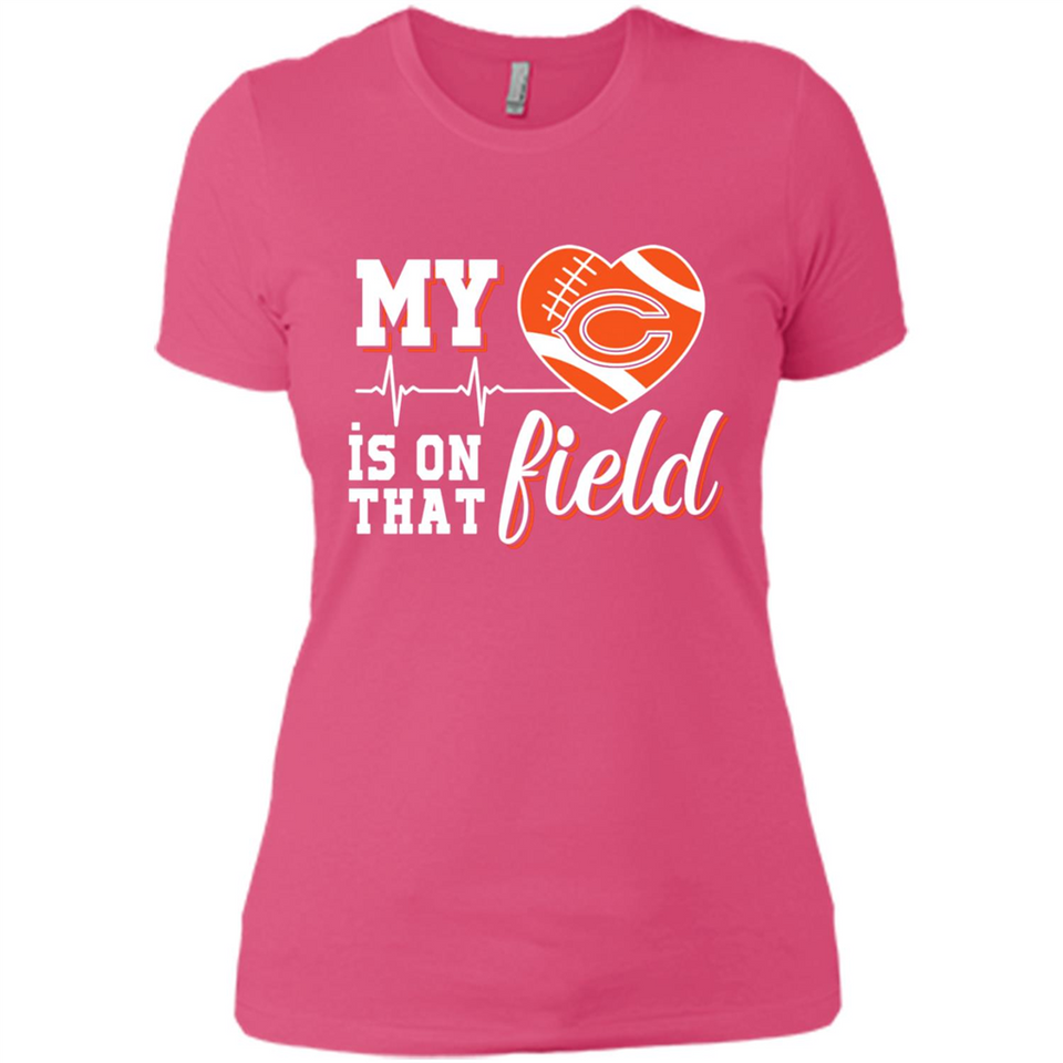 Chicago Bears Football My Heart is on that Field - Ladies' Boyfriend T-Shirt