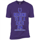 Reasons to be a Indianapolis Colts Fan Complete List on Back - Premium Short Sleeve T-Shirt