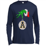 Funny Appalachian State Mountaineers Glitter Grinch Monogram Ornament Christmá - Canvas Long Sleeve T-Shirt