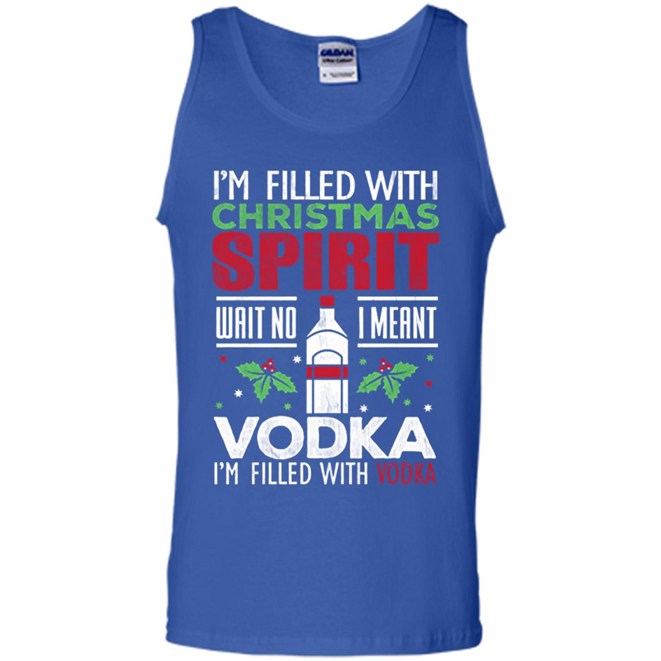 Christmas Gift Shirt Christmas Spirit Vodka Santa - Tank Top